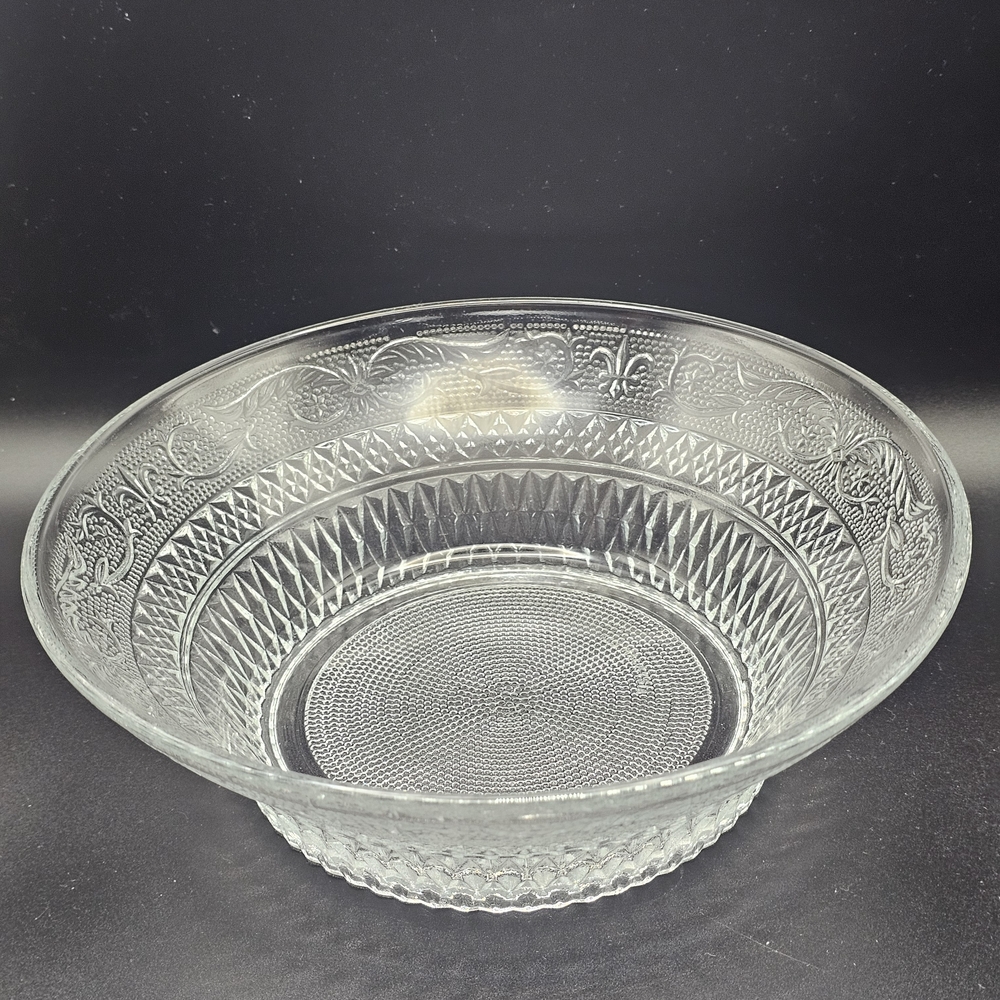 Kig Malaysia Serving Bowl Sandwich Pattern Clear‎ Mid Century Vintage 1960s MCM